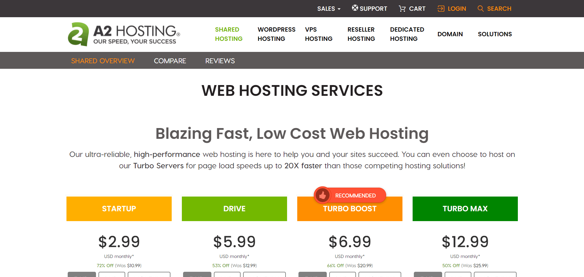 Best Shared Web Hosting Service Provider A2 Hosting